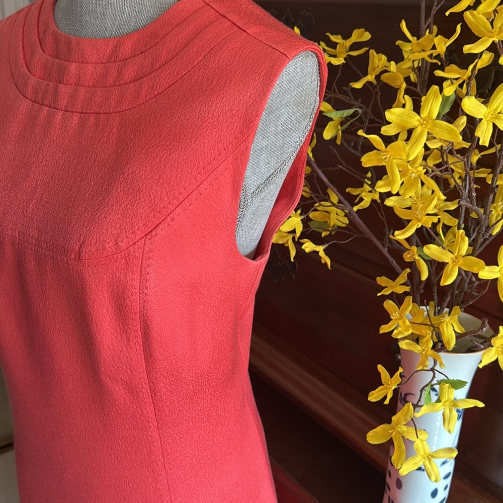 Tory Burch Coral Sleeveless Shift Dress Size 12 - Picture 6 of 13